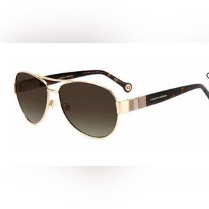 Woman’s Carolina Herrera HER-0135/S Rose Gold Aviator Sunglasses